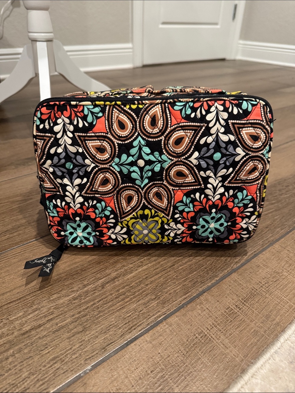 Vera Bradley Black Multi Floral Quilted Cosmetic Pouch